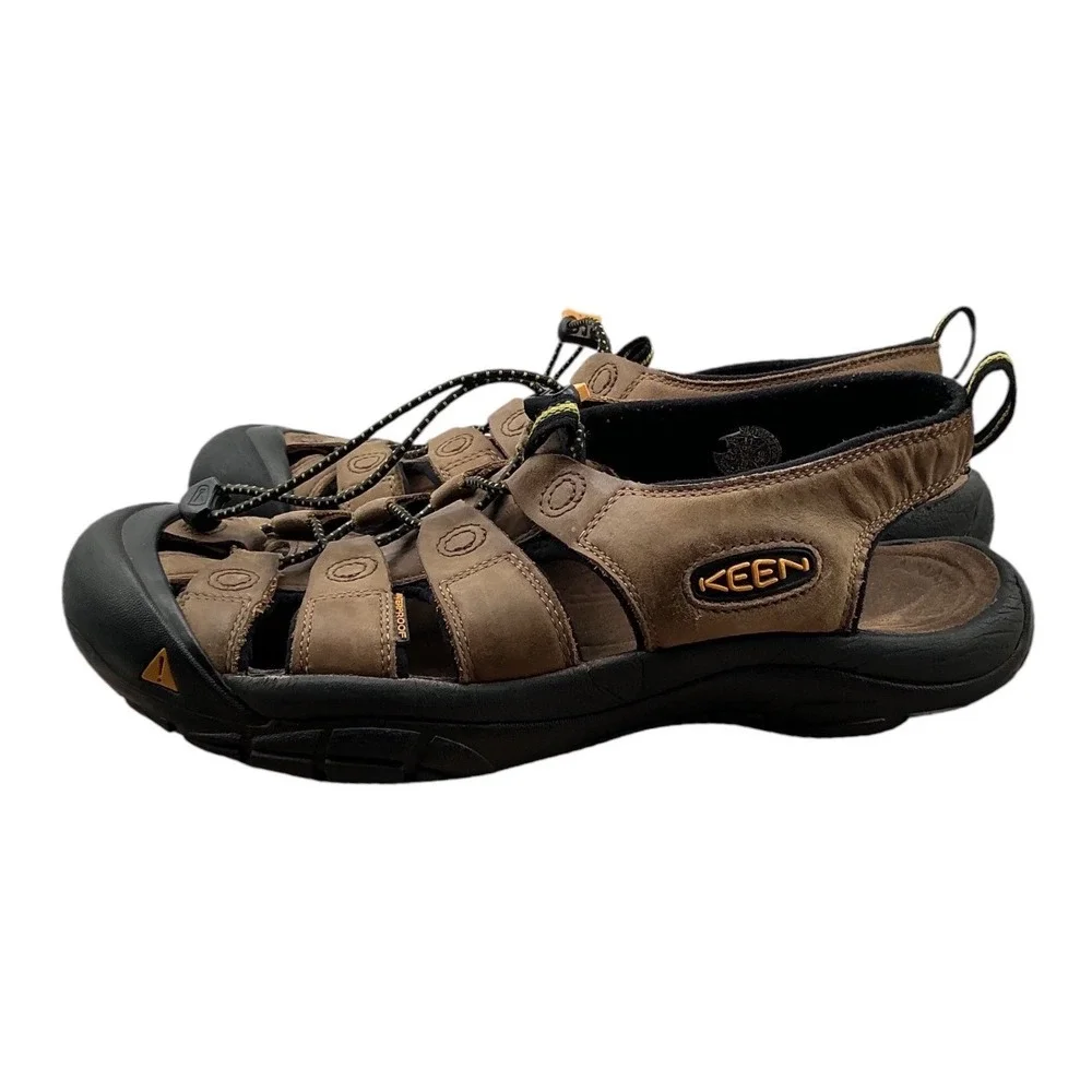 Keen Newport H2 Mens Brown Leather Waterproof Hiking Sport Sandals Shoes